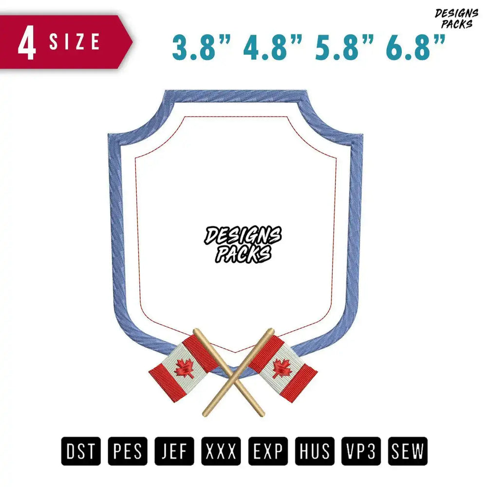 Ribbon Canada Flag Embroidery Design