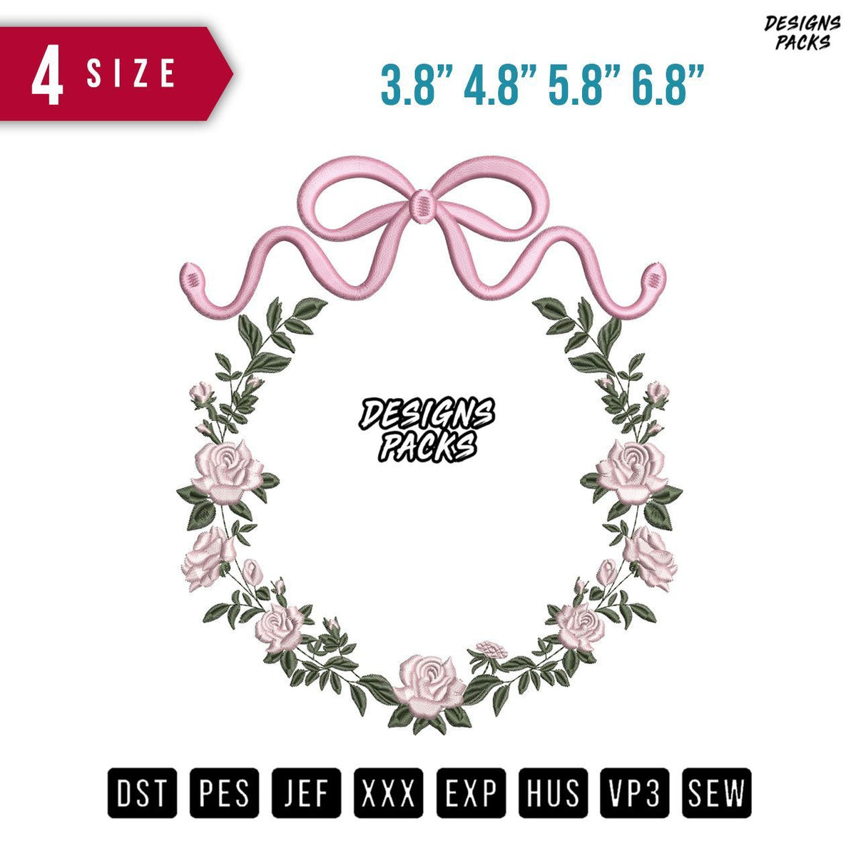 Ribbon Flower B Embroidery Design