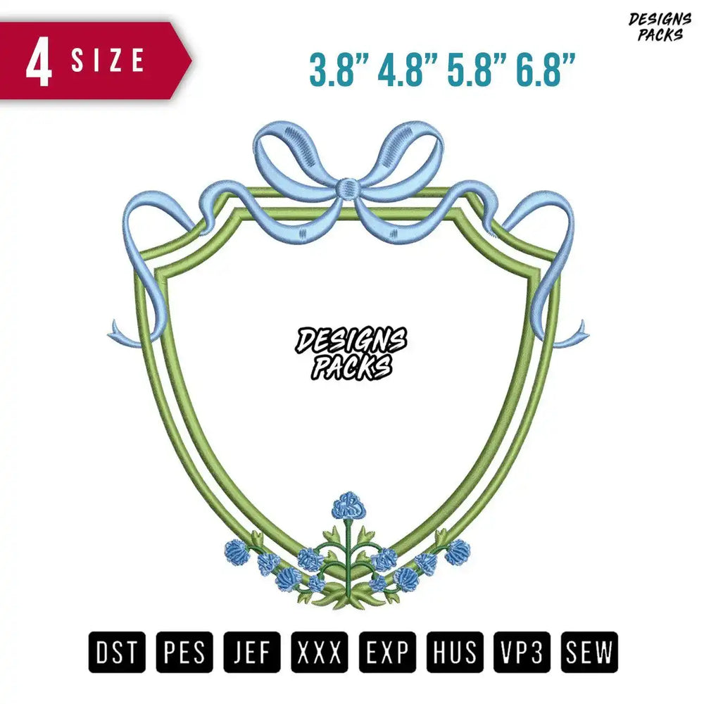 Ribbon Flower F Embroidery Design