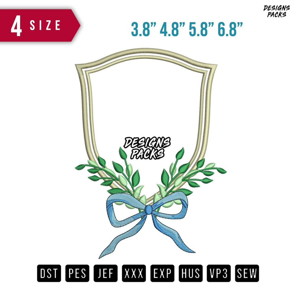 Ribbon Leaf B Embroidery Design