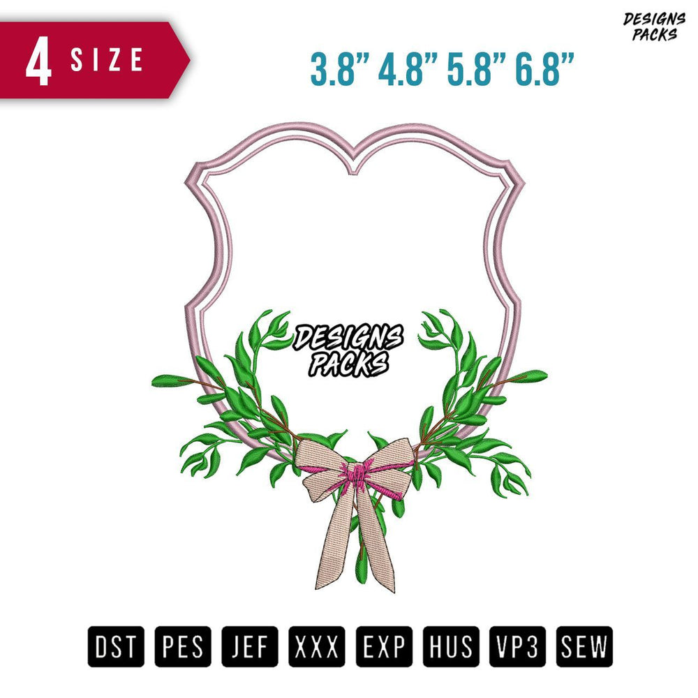 Ribbon Leave Embroidery Design