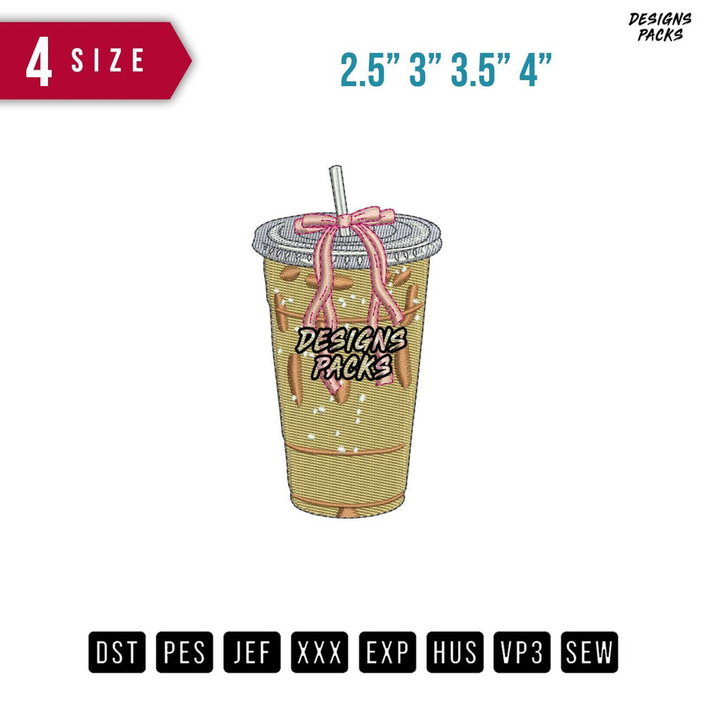 Ribbon Tea Embroidery Design