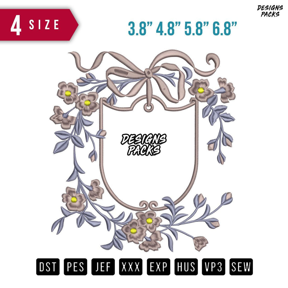 Ribbon Vintage Embroidery Design