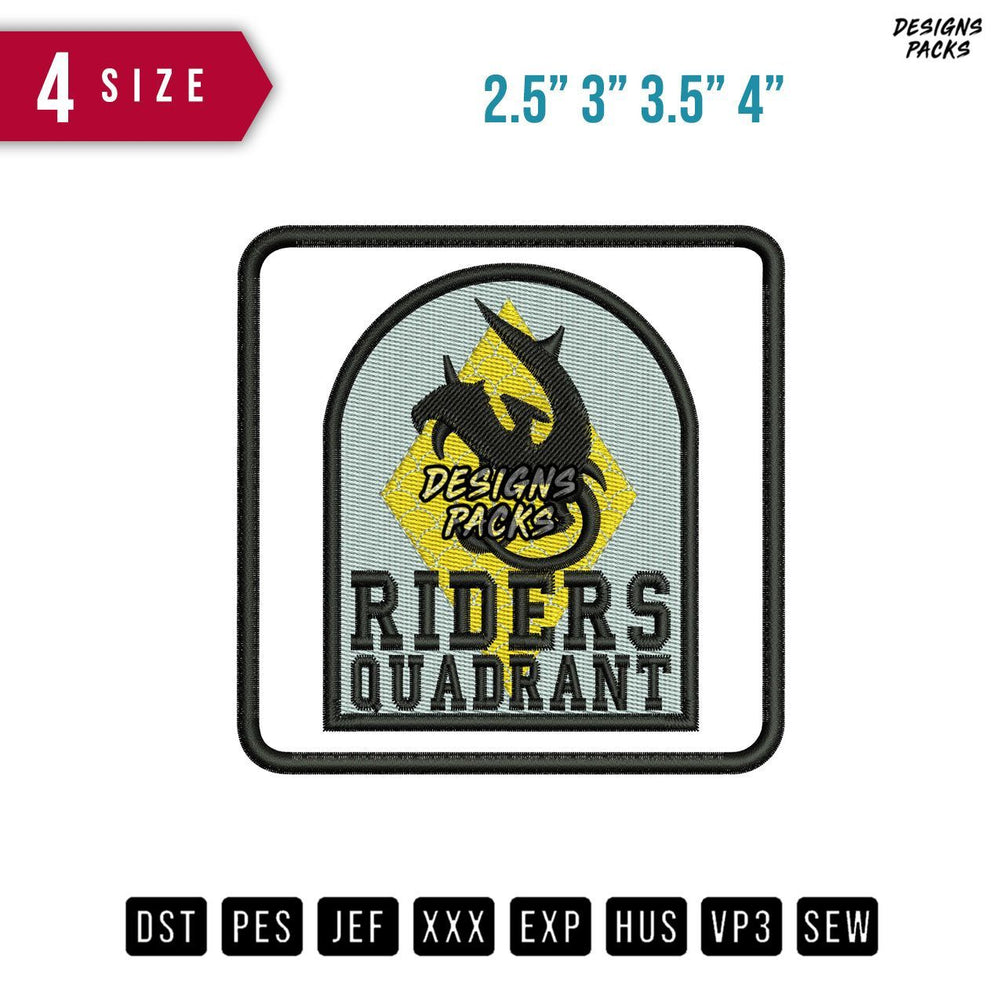 Riders Q Patch Embroidery Design