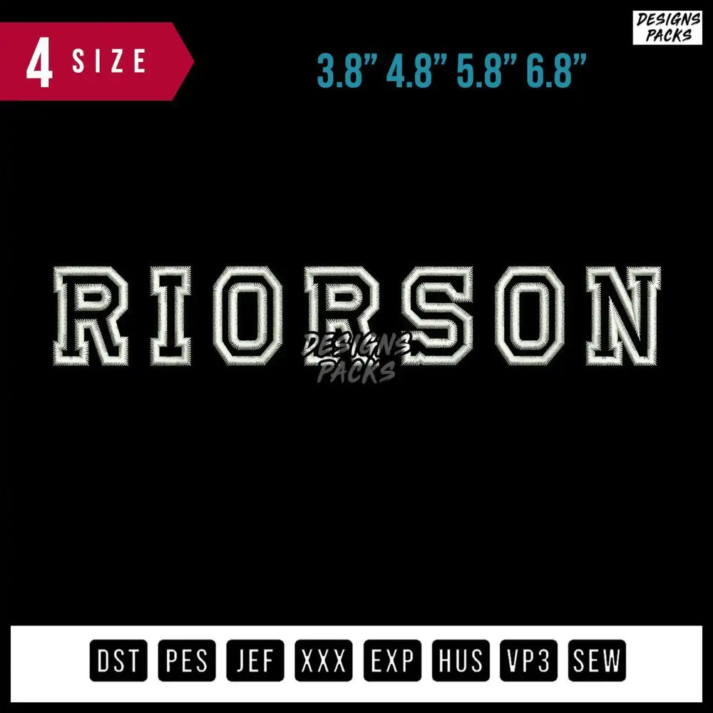Riorson B Embroidery Design