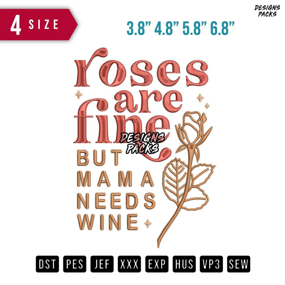 Roses Are Fine Embroidery Design