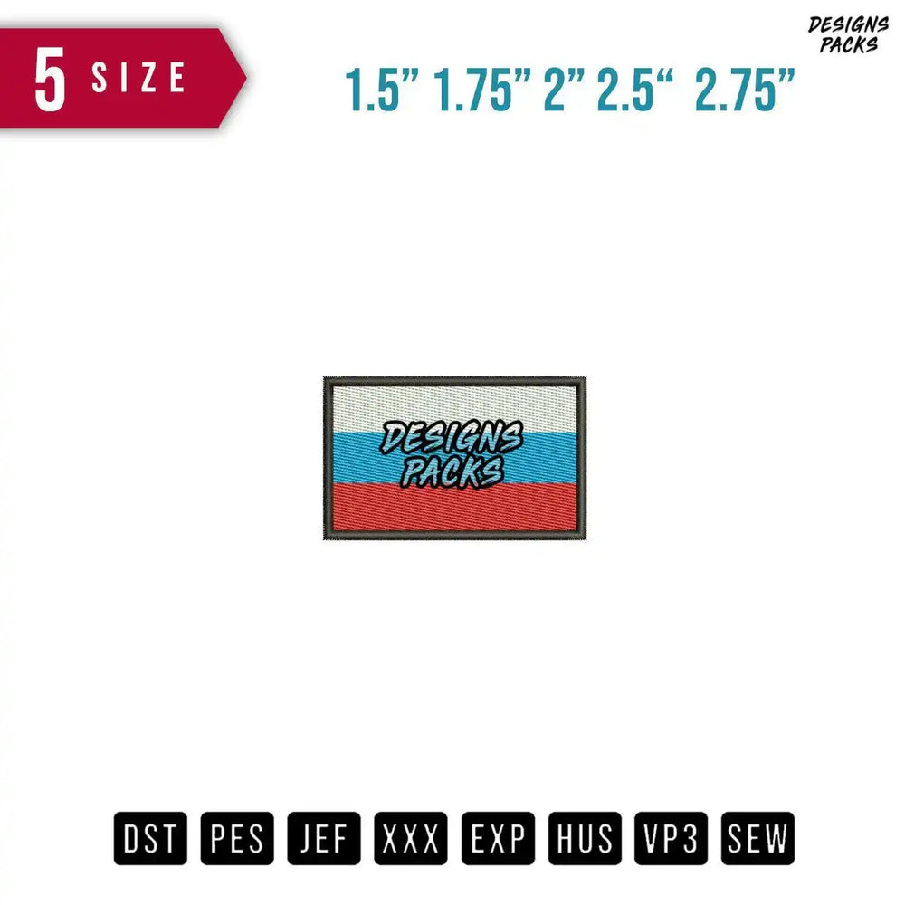 Russian flags Embroidery Design