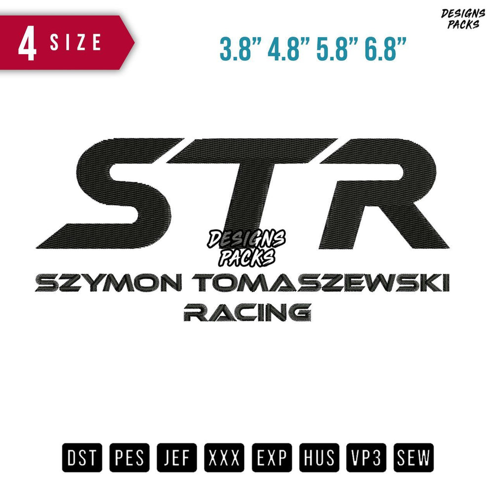 STR Racing Embroidery Design