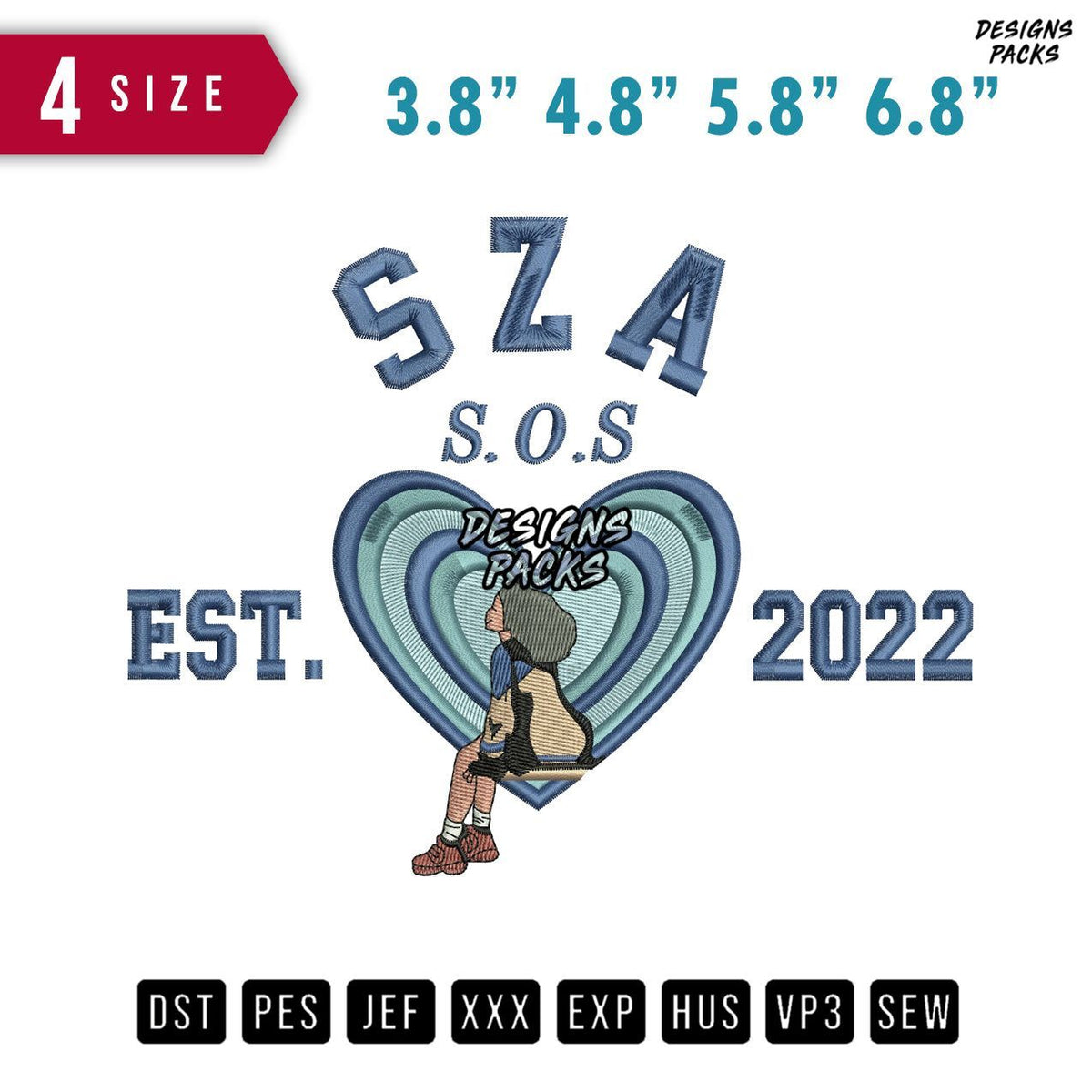 SZA Est Embroidery Design