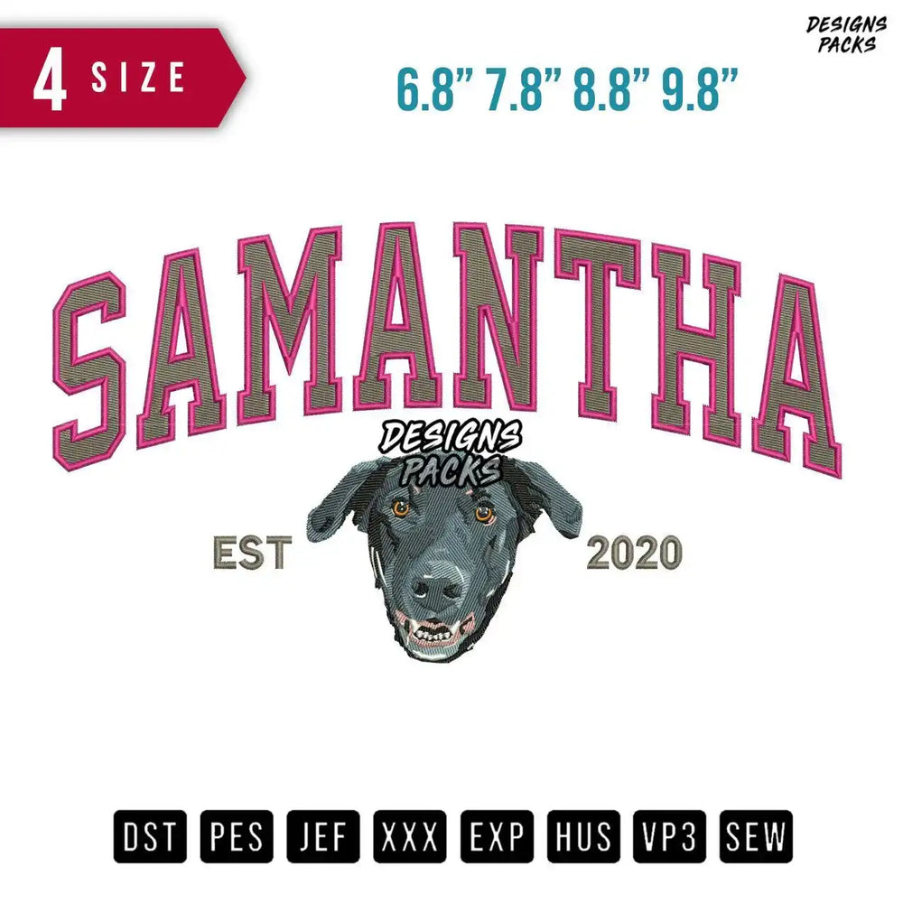 Samantha Dog Embroidery Design