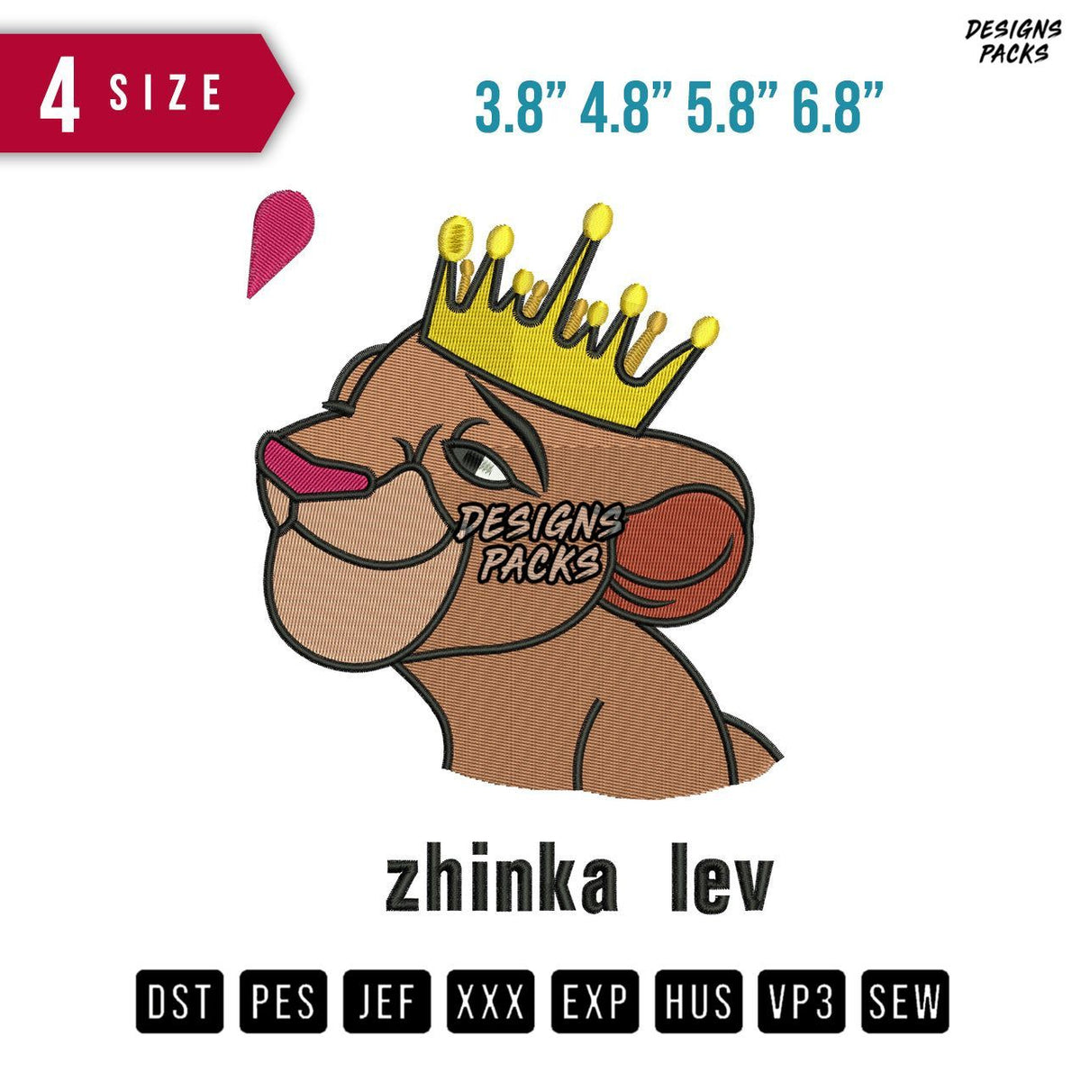 Samba Zhinka Lev Embroidery Design