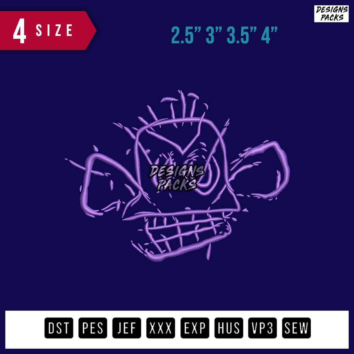 Scribble Toon Embroidery Design