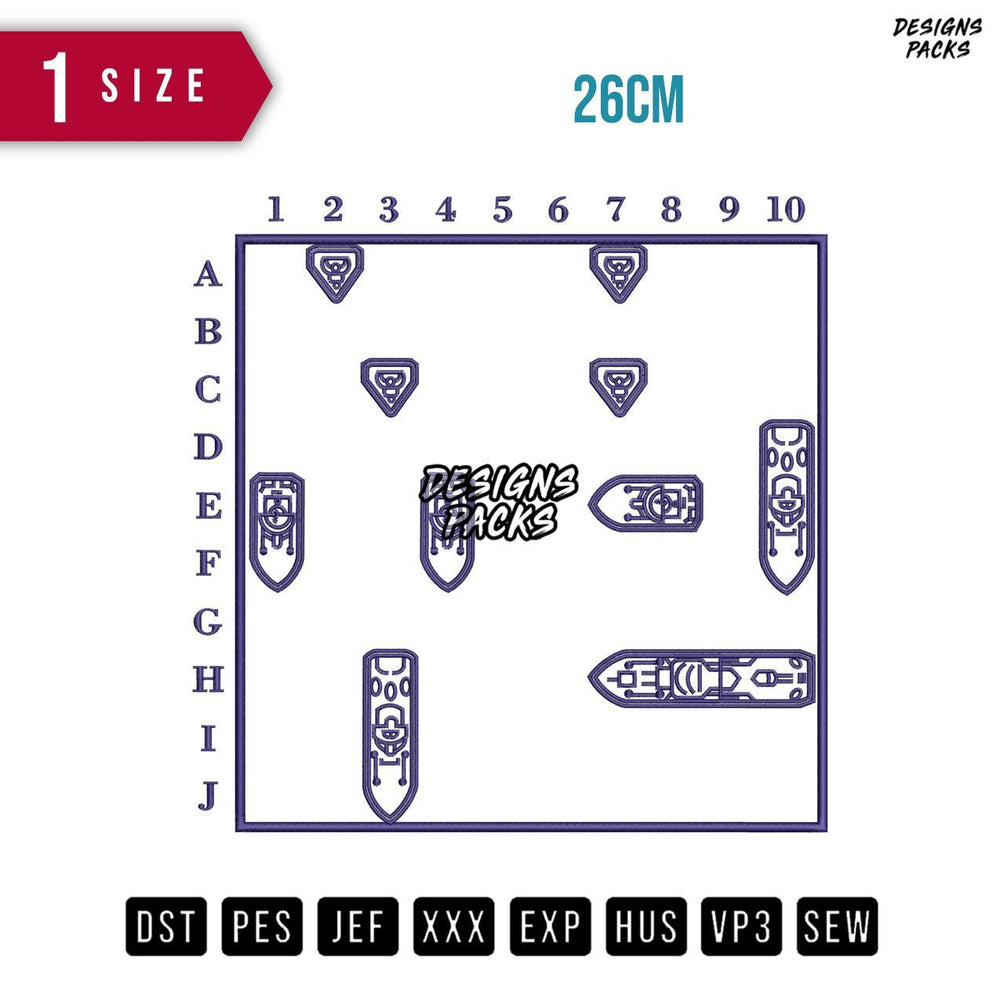 Sea Battle 2 Embroidery Design