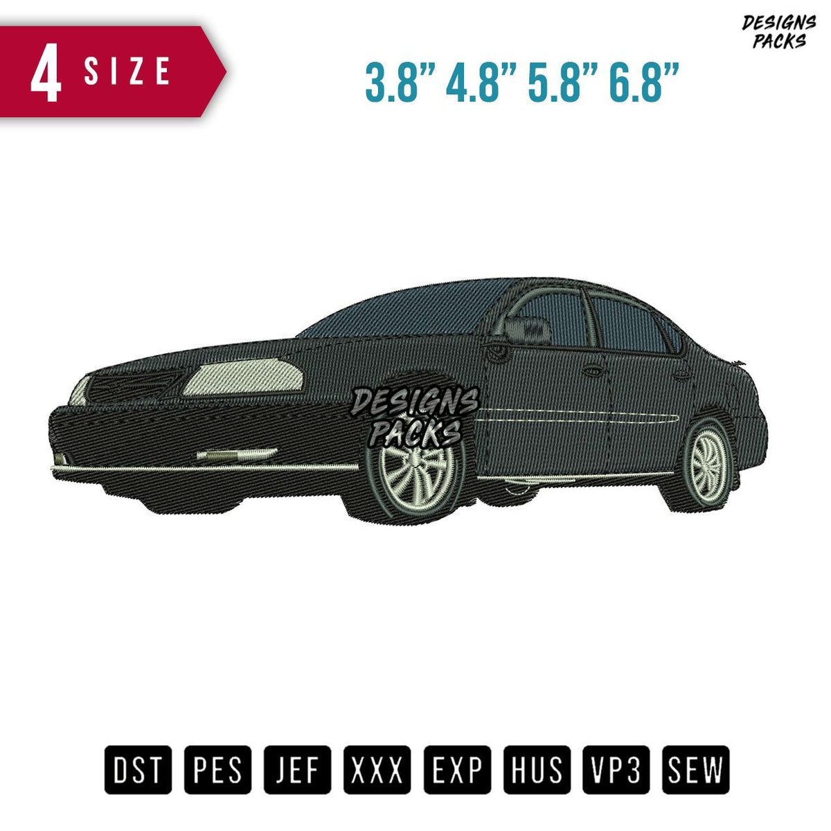 Sedan Car Embroidery Design