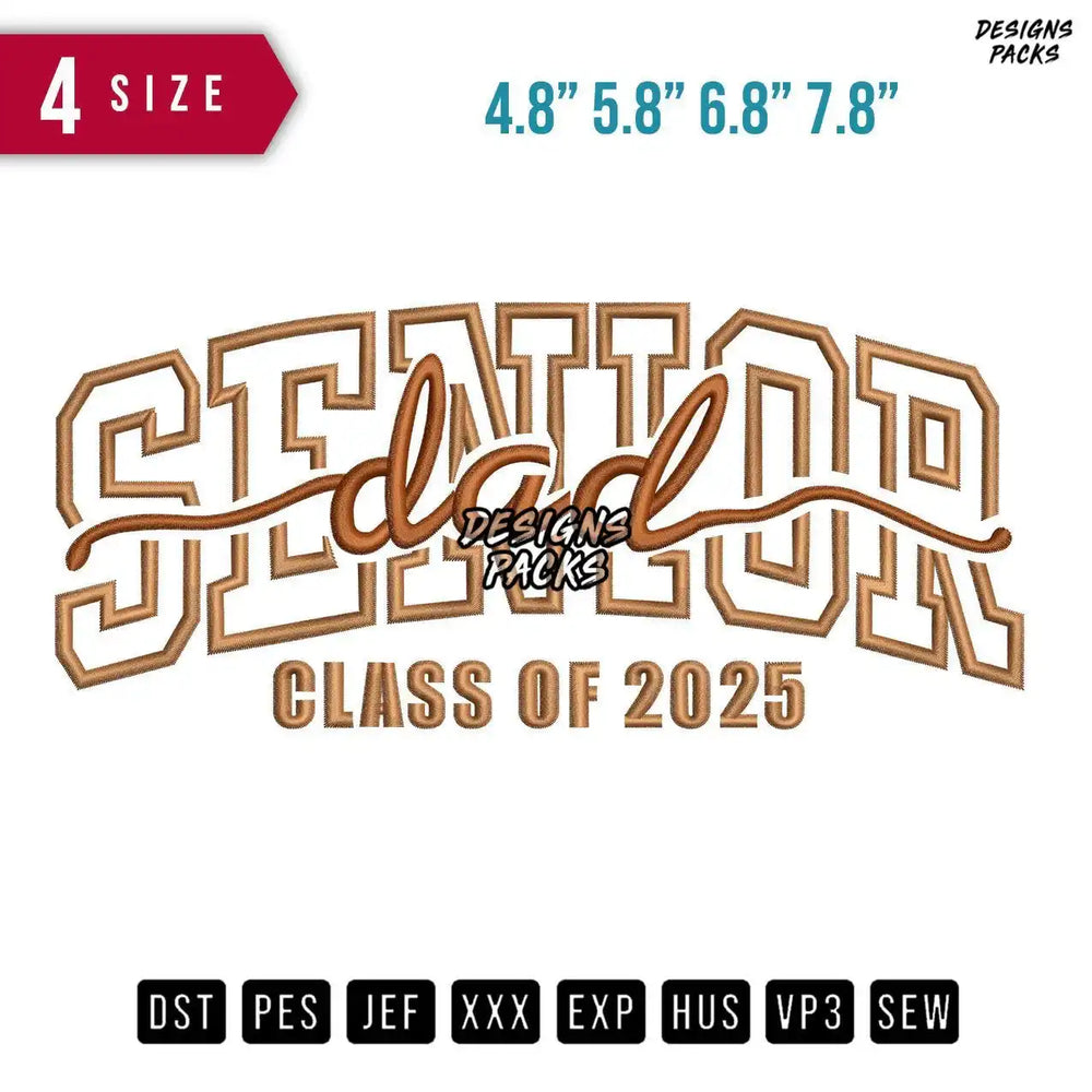 Senior Dad Embroidery Design
