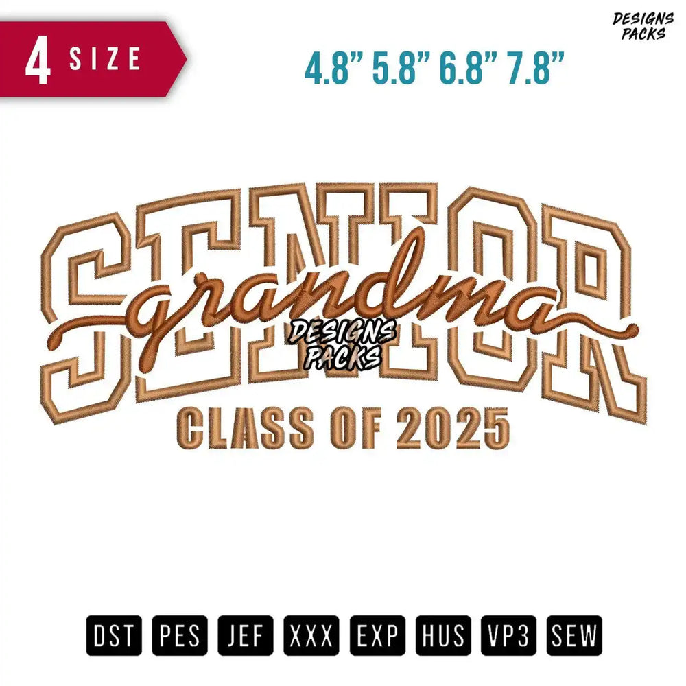 Senior Grandma Embroidery Design