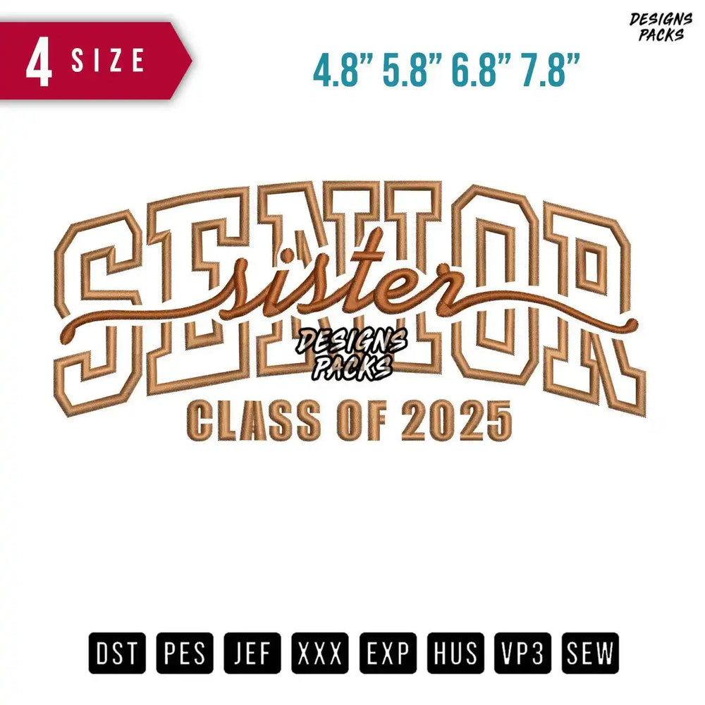 Senior Sister Embroidery Design