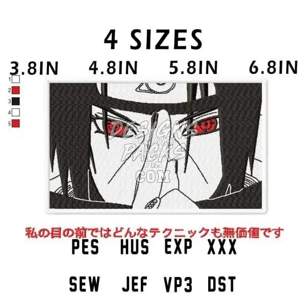 Sharingan Itachi Naruto Anime Embroidery Design designspacks