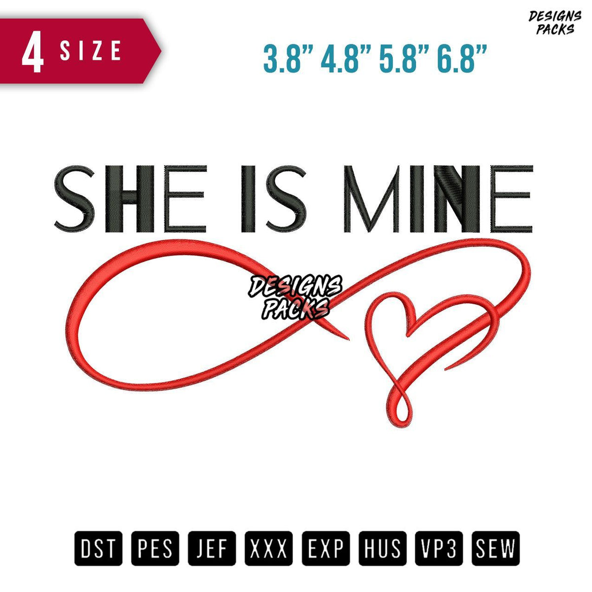 She Is Mine Embroidery Design