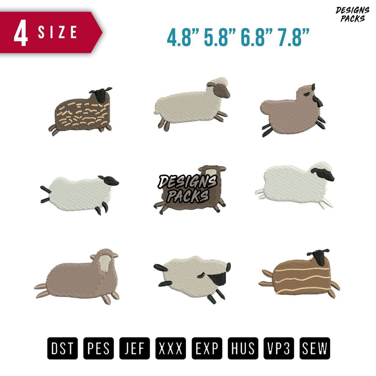 Sheep Embroidery Design