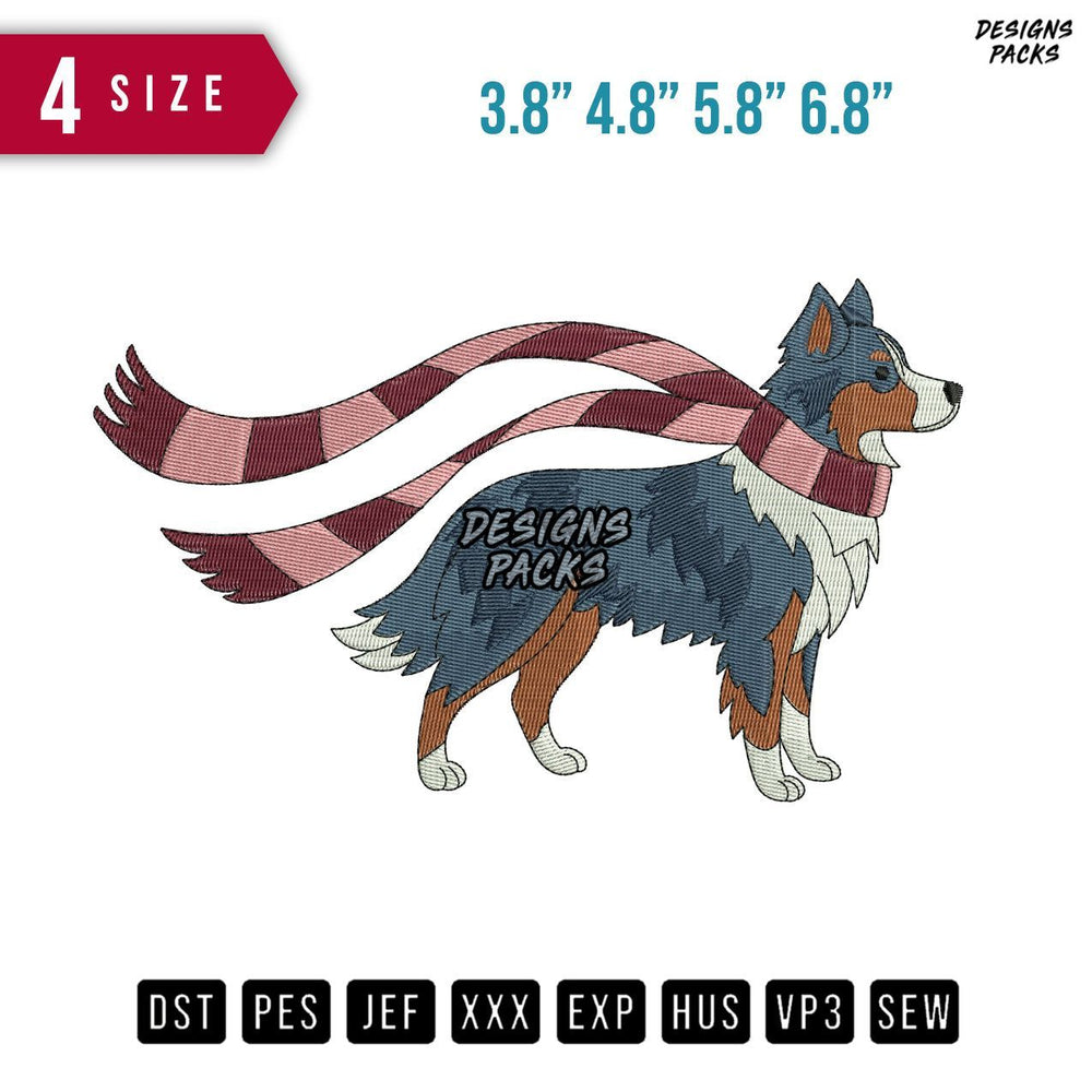 Shepherd Dog Embroidery Design