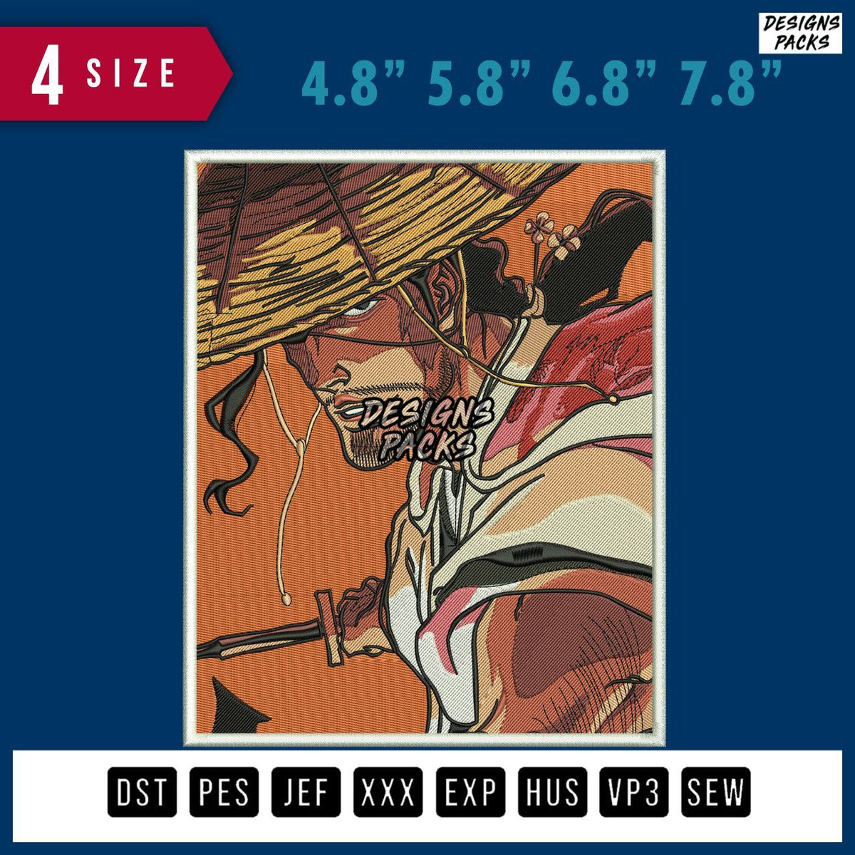 Shunsui Kyoraku Rec Embroidery Design