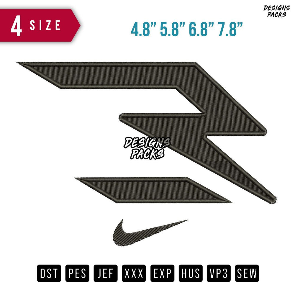 Sign R Swoosh Brand Embroidery Design