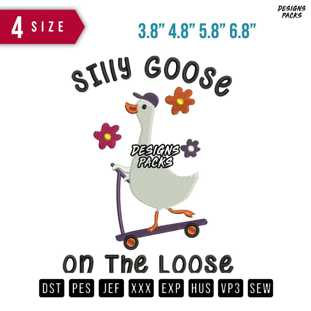 Silly Goose On The Loose Embroidery Design