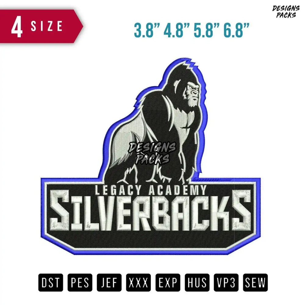 Silverbacks Embroidery Design