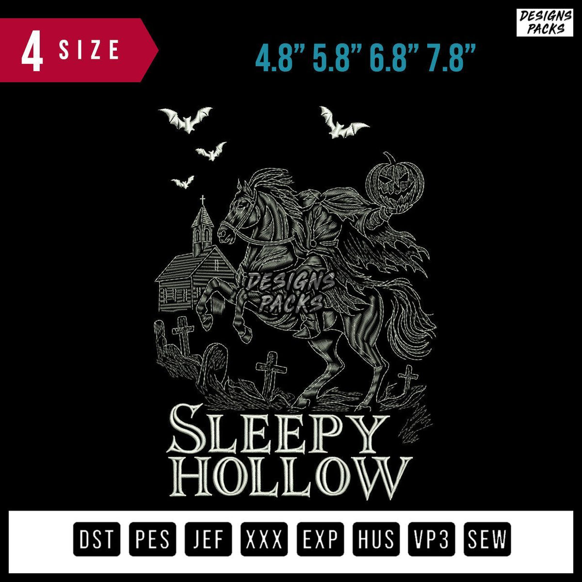 Sleepy Hollow Embroidery Design