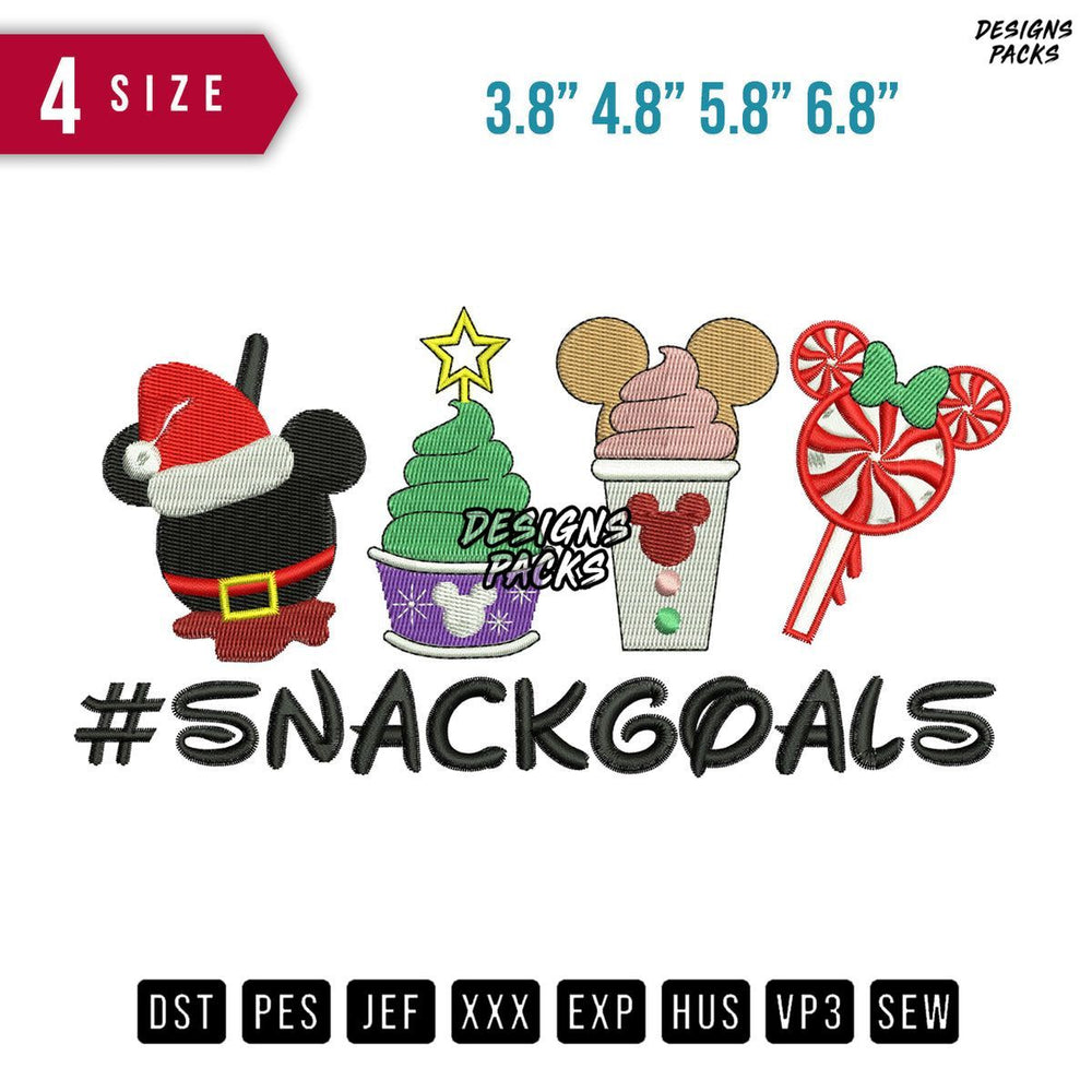 Snack Christmas Embroidery Design