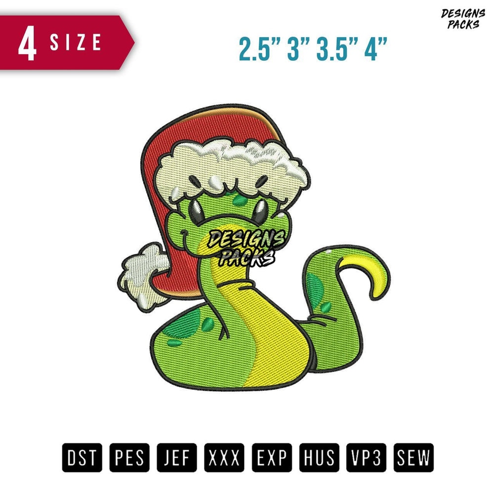 Snake Santa Embroidery Design