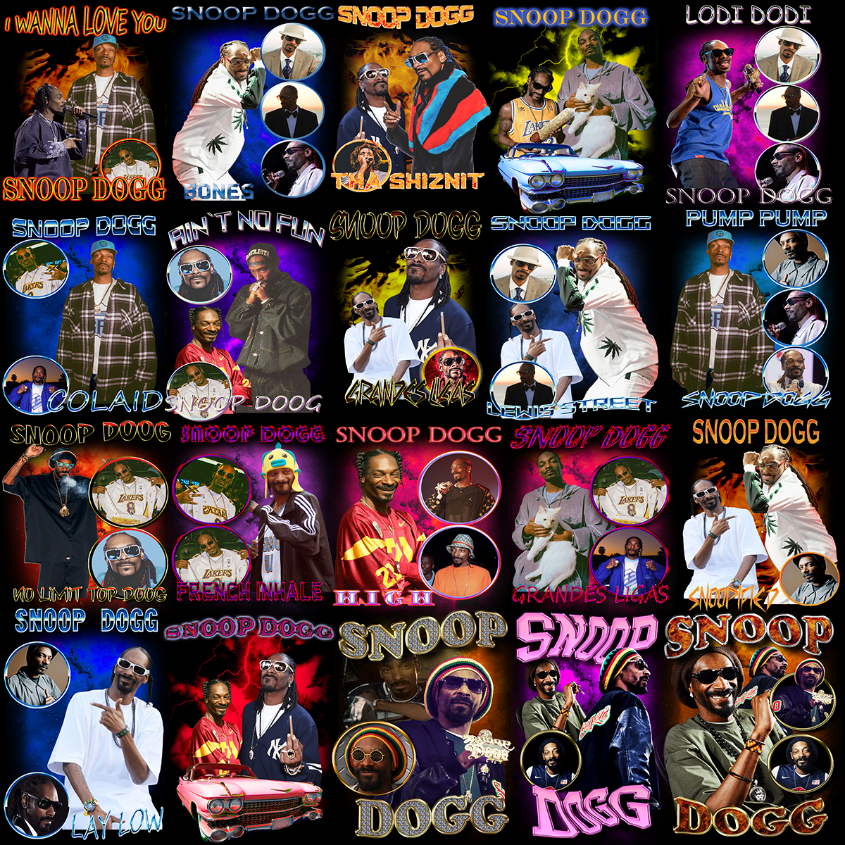 30 Snoop Dogg Artist Music Designs Bundle designspacks