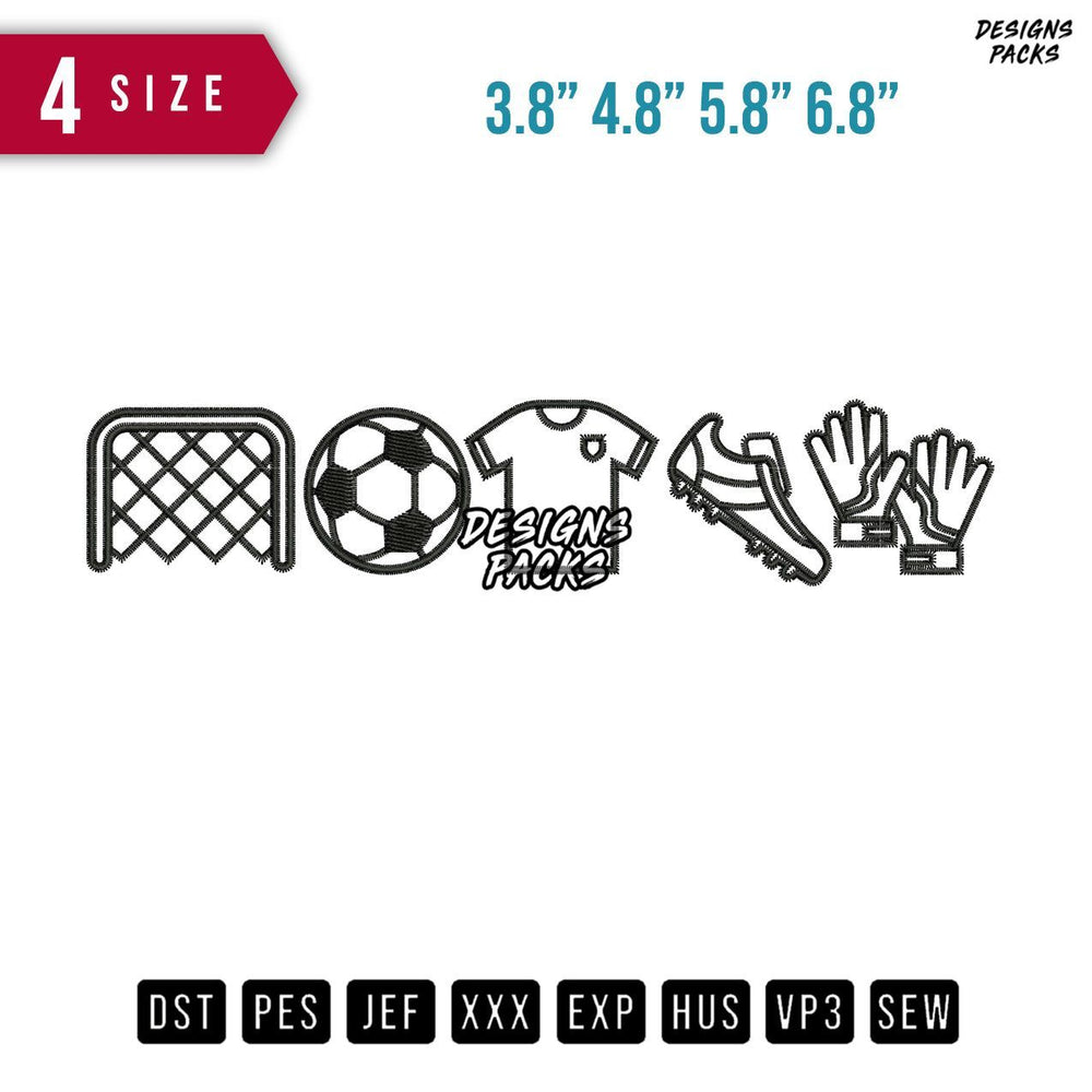 Soccer Icons Embroidery Design