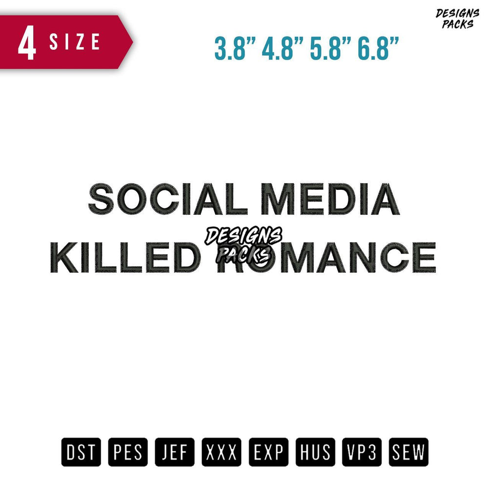 Social Media Killed Embroidery Design
