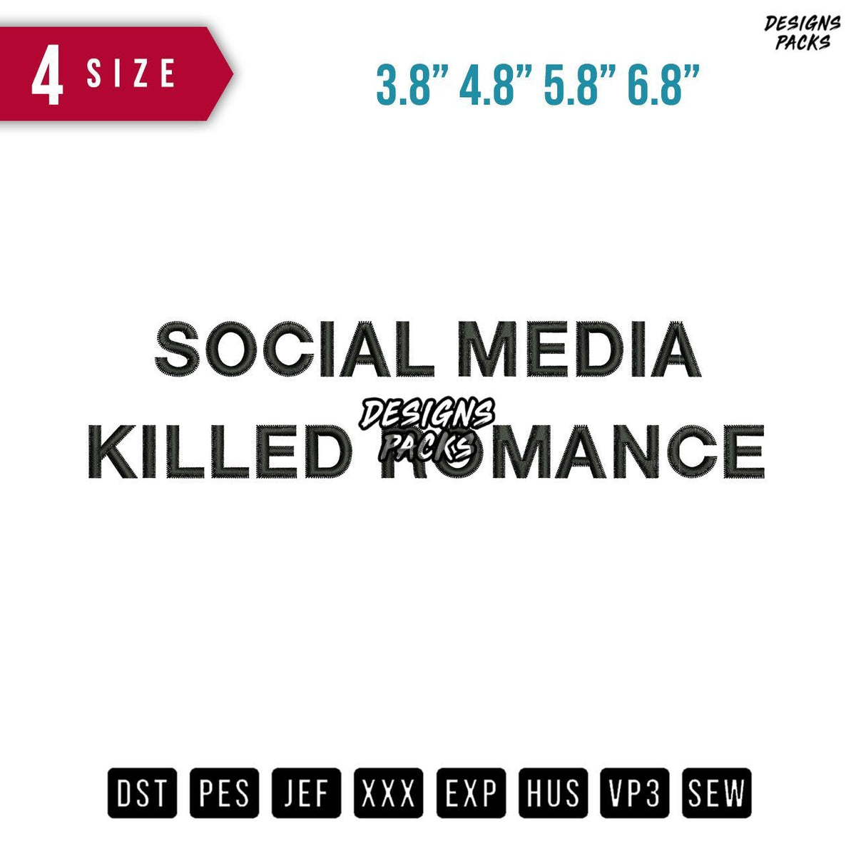 Social Media Killed Embroidery Design