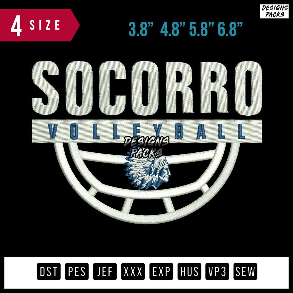 Socorro Volley Ball Embroidery Design