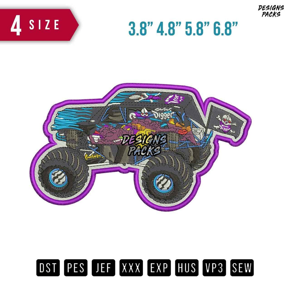 Son Uva Digger Car Toy Patch Embroidery Design