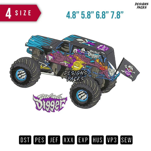 Son Uva Digger Car Toy Embroidery Design