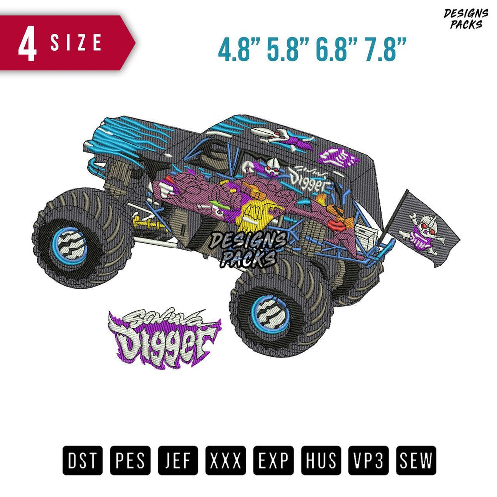 Son Uva Digger Car Toy Embroidery Design