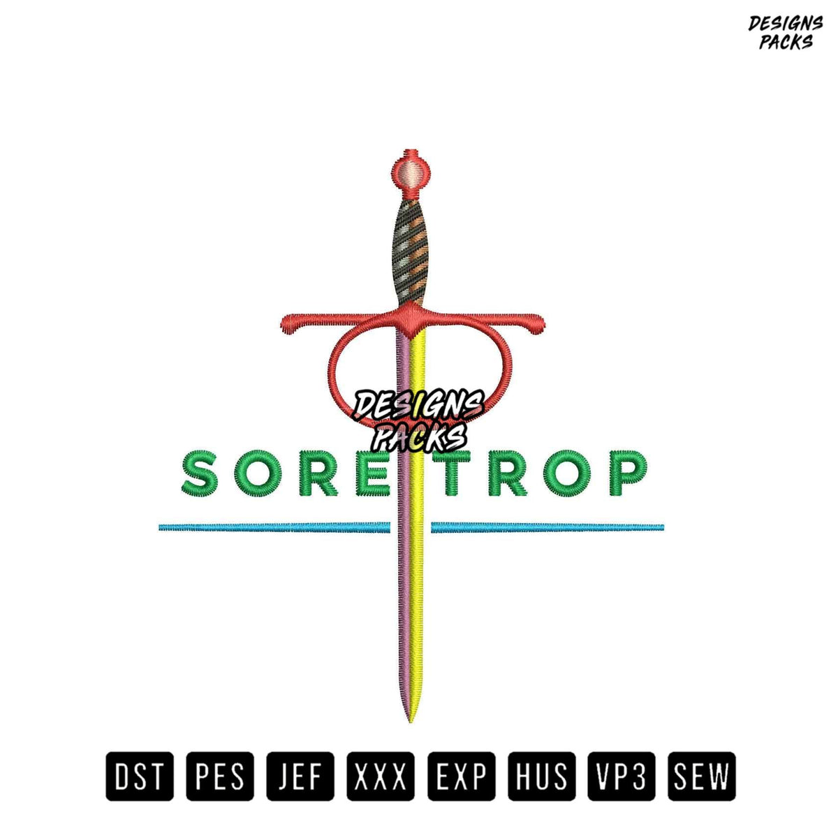 Sore Sword Embroidery Design