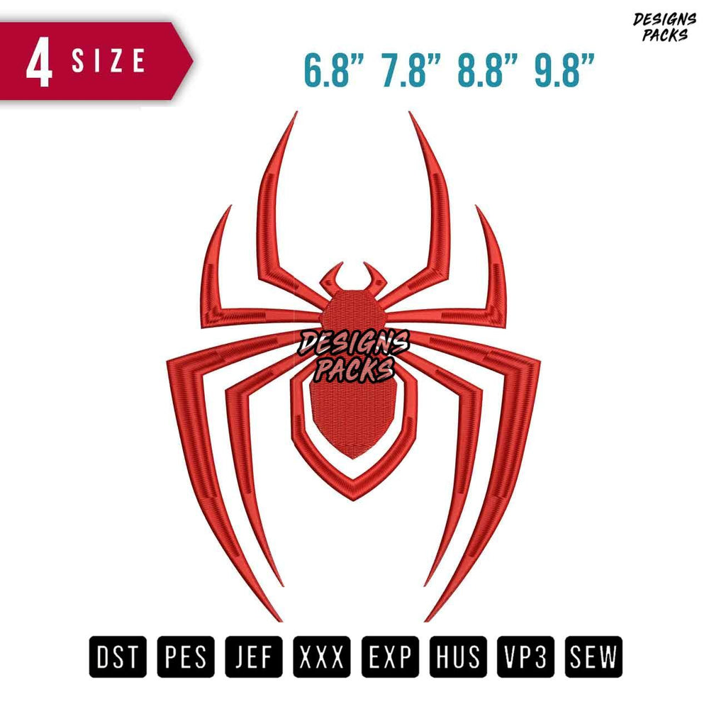 Spider Red Embroidery Design