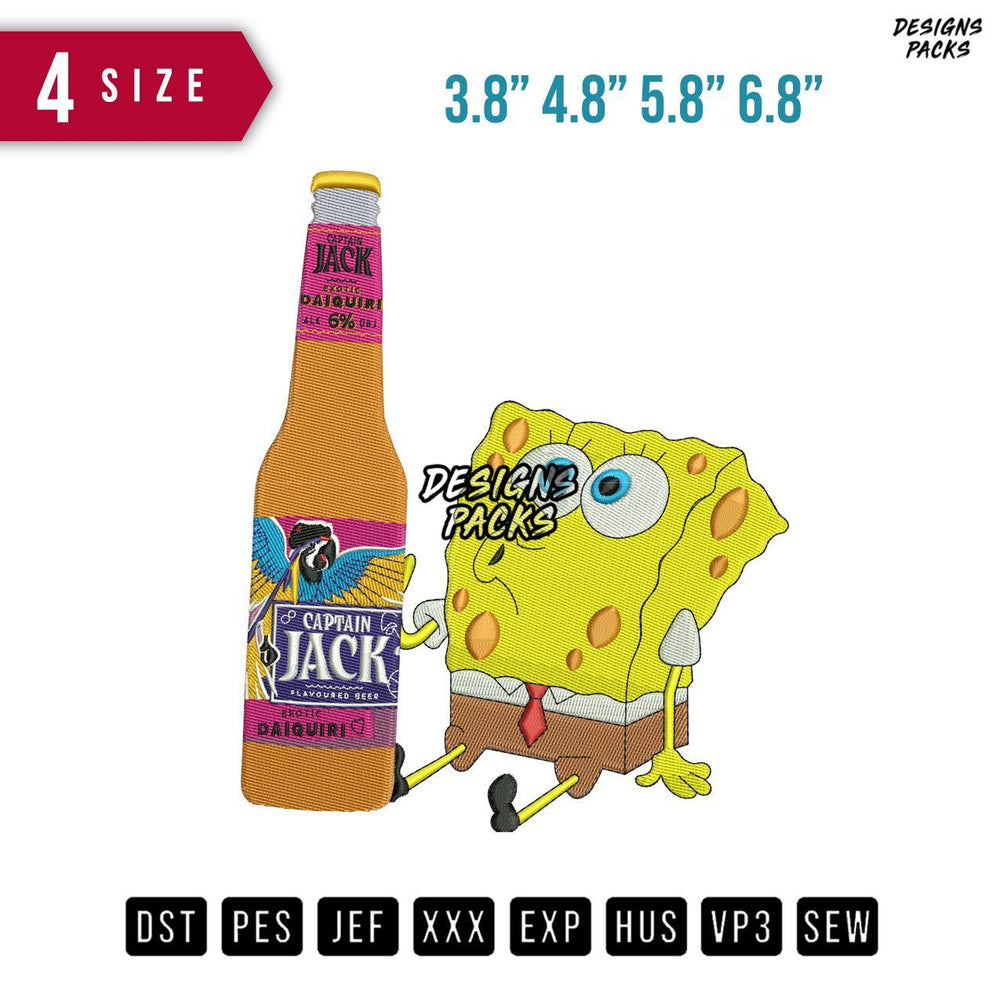 Spongbob Jack Bottle Embroidery Design