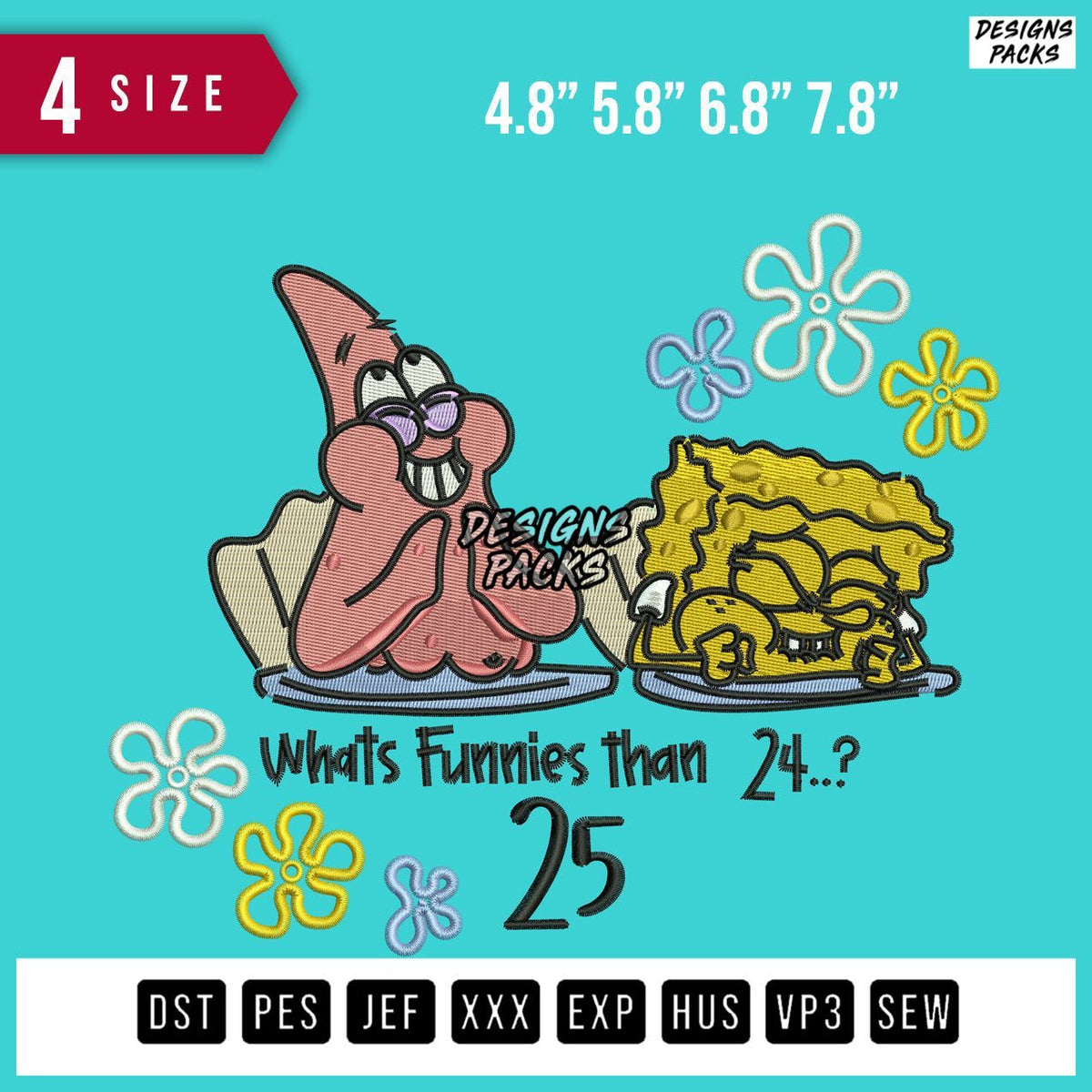 Spongebob Patrick Embroidery Design