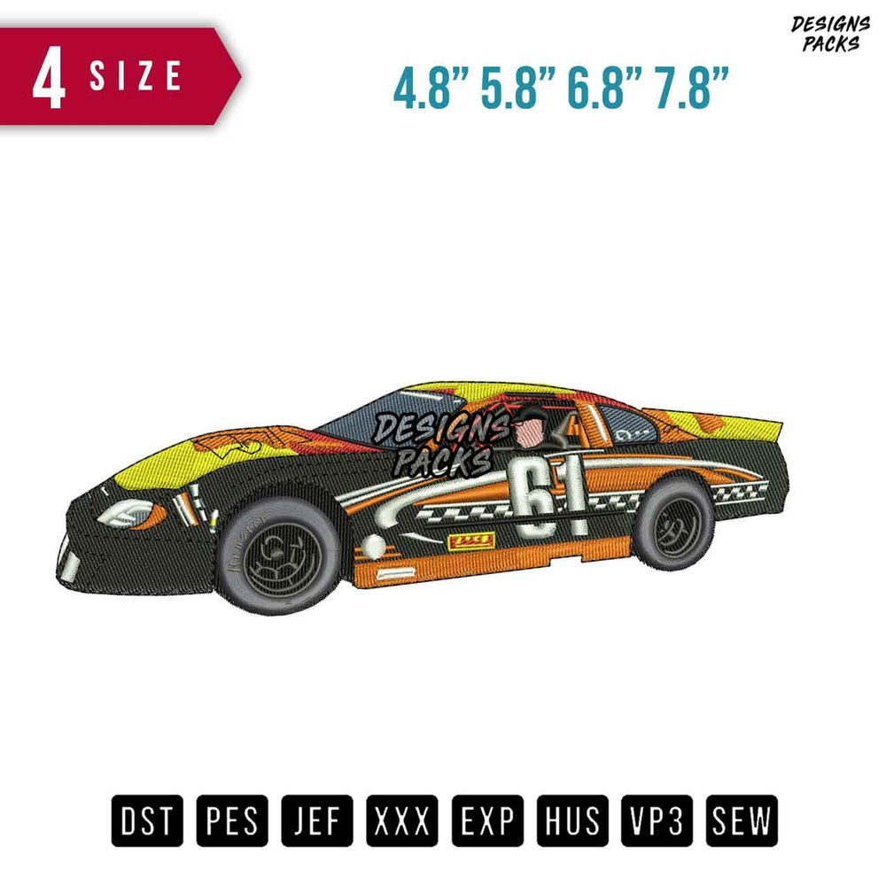 Sport car 61 Embroidery Design