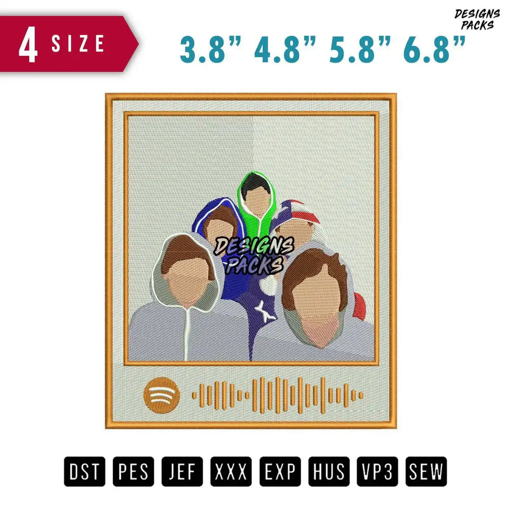 Spotify One DIrection Embroidery Design