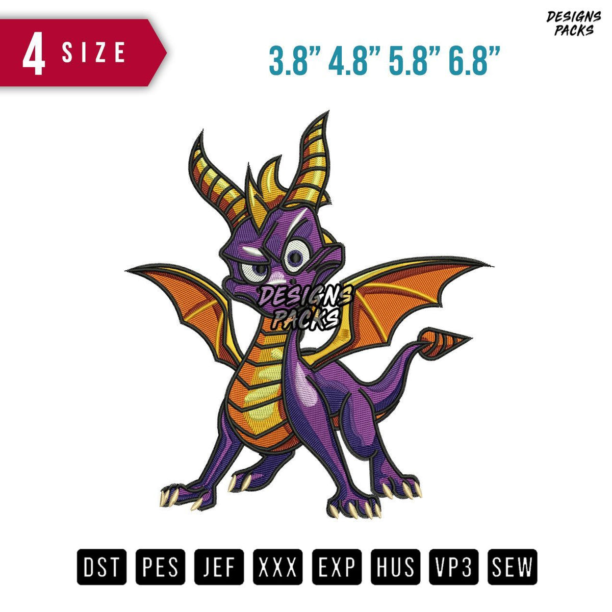 Spyro Embroidery Design