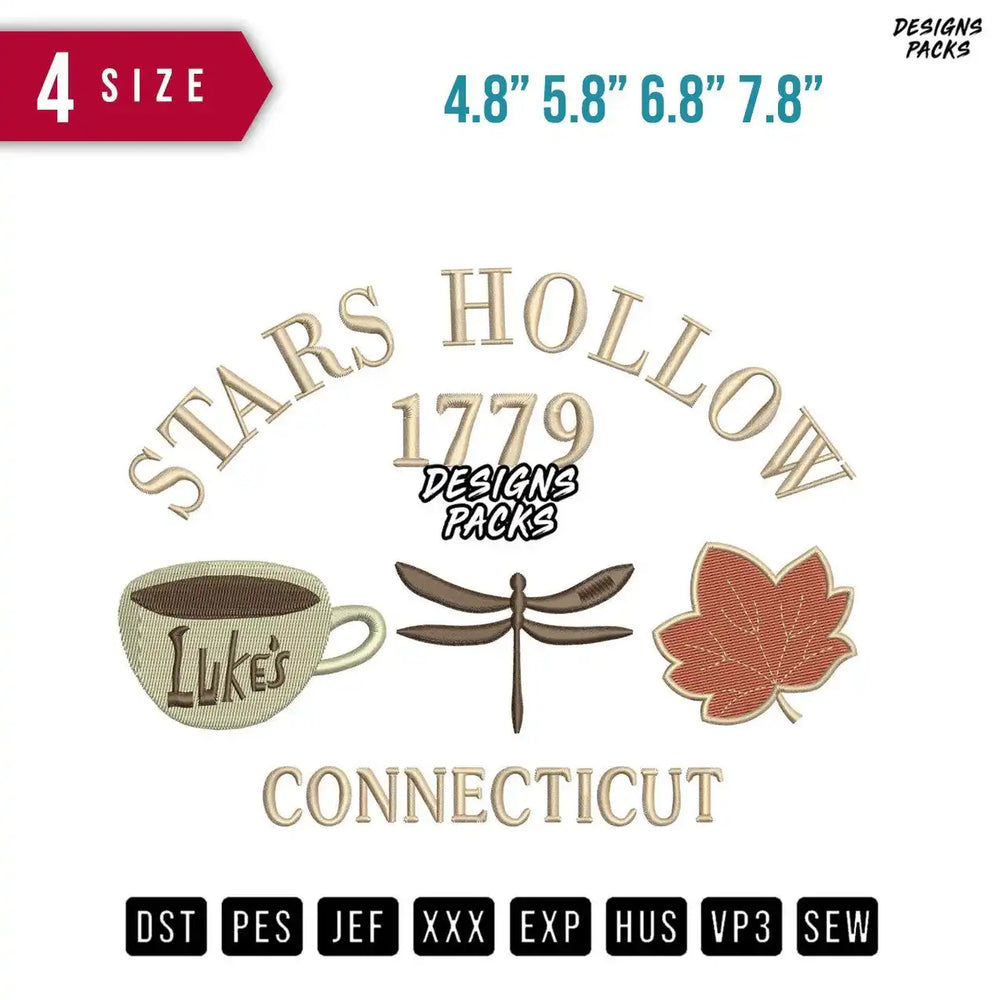Star Hollow Embroidery Design