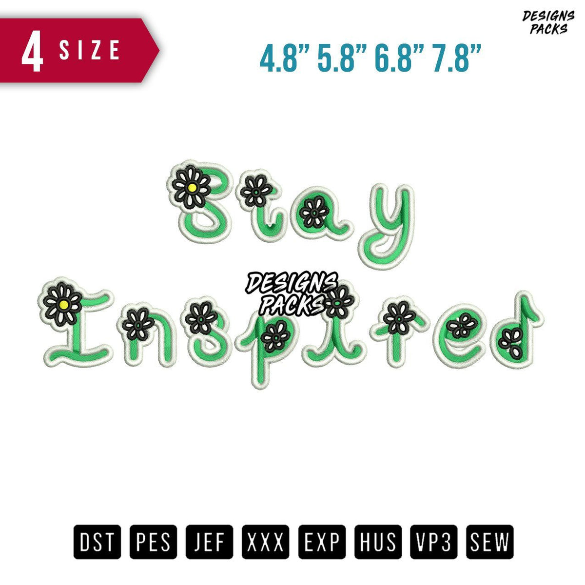 Stay Inspired B Embroidery Design