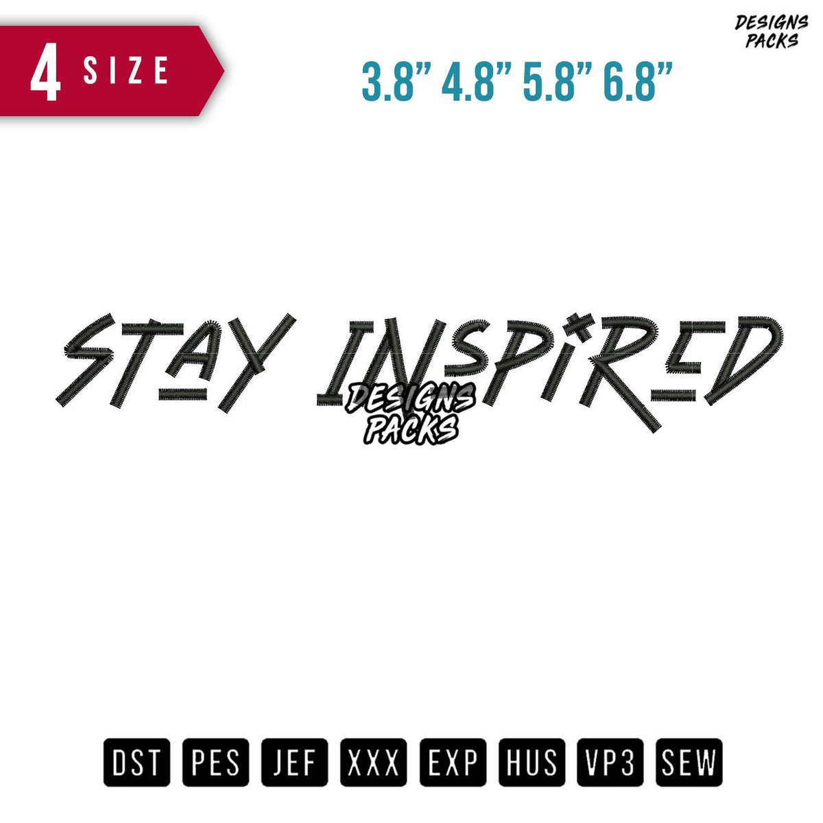 Stay Inspired Embroidery Design